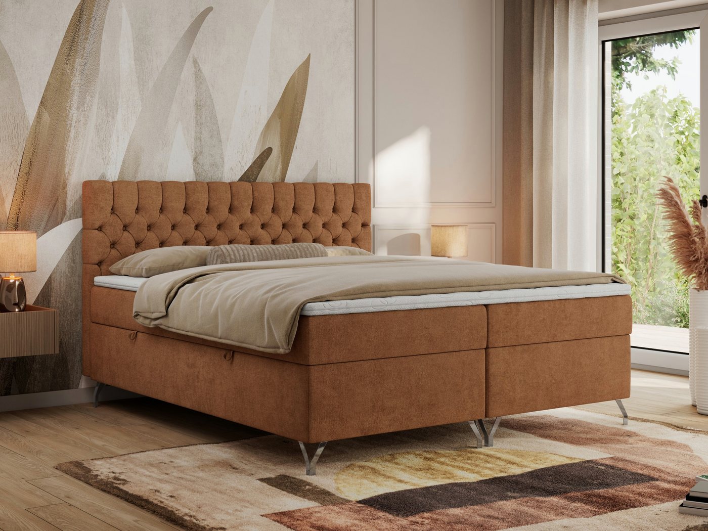 MKS MÖBEL Boxspringbett GRIMALDI (Set, Packung, topper T25, Zwei Bettkästen, Gepolstertes Kopfteil, Stauraum), Doppelbett mit Multipocket-Matratze, für Schlafzimmer, Polsterbett MKS MÖBEL Boxspringbett GRIMALDI (Set, Packung, topper T25, Zwei Bettkästen, Gepolstertes Kopfteil, Stauraum), Doppelbett mit Multipocket-Matratze, für Schlafzimmer, Polsterbett von MKS MÖBEL