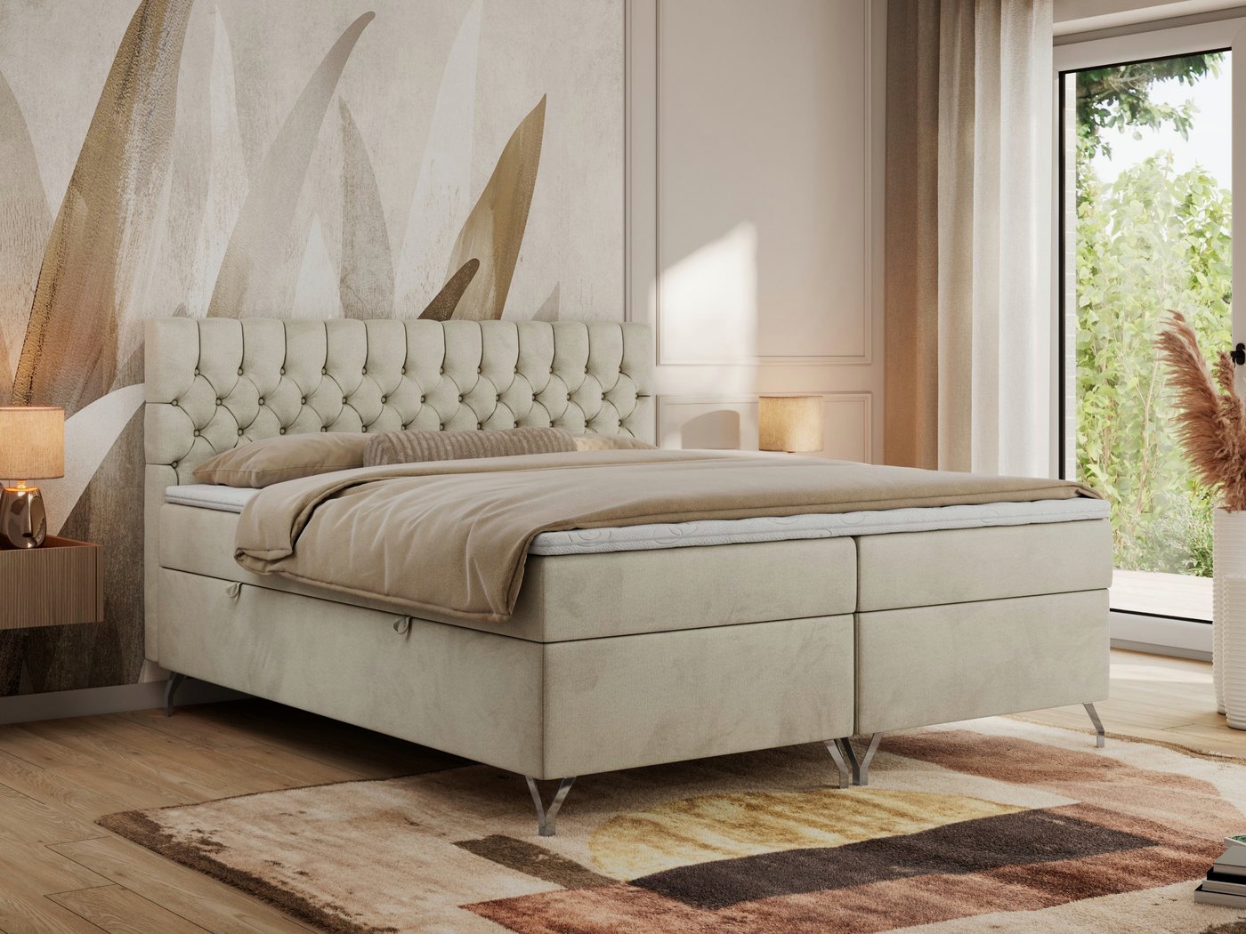 MKS MÖBEL Boxspringbett GRIMALDI (Set, Packung, topper T25, Zwei Bettkästen, Gepolstertes Kopfteil, Stauraum), Doppelbett mit Multipocket-Matratze, für Schlafzimmer, Polsterbett MKS MÖBEL Boxspringbett GRIMALDI (Set, Packung, topper T25, Zwei Bettkästen, Gepolstertes Kopfteil, Stauraum), Doppelbett mit Multipocket-Matratze, für Schlafzimmer, Polsterbett von MKS MÖBEL