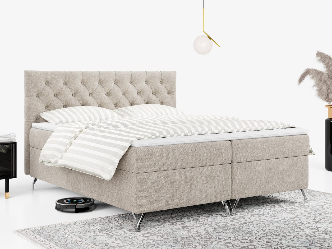MKS MÖBEL Boxspringbett GRIMALDI (Set, Packung, topper T25, Zwei Bettkästen, Gepolstertes Kopfteil, Stauraum), Doppelbett mit Multipocket-Matratze, für Schlafzimmer, Polsterbett MKS MÖBEL Boxspringbett GRIMALDI (Set, Packung, topper T25, Zwei Bettkästen, Gepolstertes Kopfteil, Stauraum), Doppelbett mit Multipocket-Matratze, für Schlafzimmer, Polsterbett von MKS MÖBEL