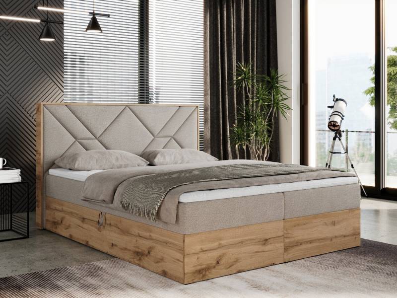 MKS MÖBEL Boxspringbett GUNAR (Set, Packung, Zwei Bettkästen, Gepolstertes Kopfteil, Bett mit Multipocket-Matratze), Doppelbett, Multipocket-Matratze und Topper, Möbelplatten MKS MÖBEL Boxspringbett GUNAR (Set, Packung, Zwei Bettkästen, Gepolstertes Kopfteil, Bett mit Multipocket-Matratze), Doppelbett, Multipocket-Matratze und Topper, Möbelplatten von MKS MÖBEL