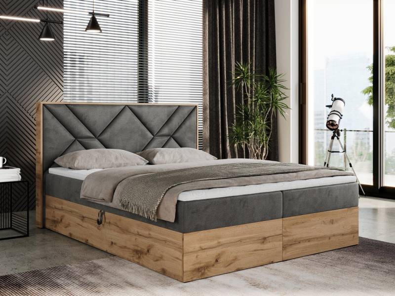 MKS MÖBEL Boxspringbett GUNAR (Set, Packung, Zwei Bettkästen, Gepolstertes Kopfteil, Bett mit Multipocket-Matratze), Doppelbett, Multipocket-Matratze und Topper, Möbelplatten MKS MÖBEL Boxspringbett GUNAR (Set, Packung, Zwei Bettkästen, Gepolstertes Kopfteil, Bett mit Multipocket-Matratze), Doppelbett, Multipocket-Matratze und Topper, Möbelplatten von MKS MÖBEL