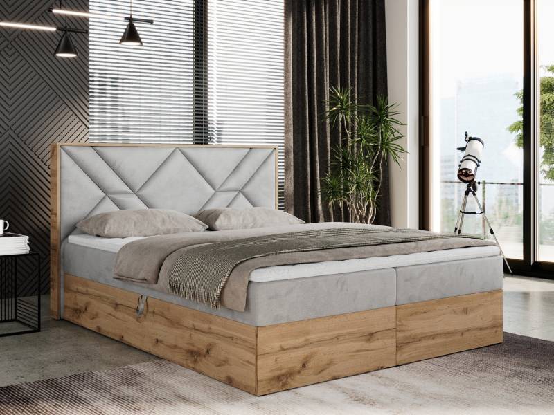 MKS MÖBEL Boxspringbett GUNAR (Set, Packung, Zwei Bettkästen, Gepolstertes Kopfteil, Bett mit Multipocket-Matratze), Doppelbett, Multipocket-Matratze und Topper, Möbelplatten MKS MÖBEL Boxspringbett GUNAR (Set, Packung, Zwei Bettkästen, Gepolstertes Kopfteil, Bett mit Multipocket-Matratze), Doppelbett, Multipocket-Matratze und Topper, Möbelplatten von MKS MÖBEL