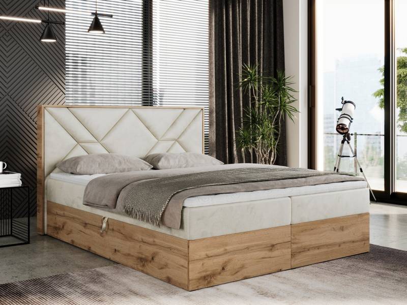 MKS MÖBEL Boxspringbett GUNAR (Set, Packung, Zwei Bettkästen, Gepolstertes Kopfteil, Bett mit Multipocket-Matratze), Doppelbett, Multipocket-Matratze und Topper, Möbelplatten MKS MÖBEL Boxspringbett GUNAR (Set, Packung, Zwei Bettkästen, Gepolstertes Kopfteil, Bett mit Multipocket-Matratze), Doppelbett, Multipocket-Matratze und Topper, Möbelplatten von MKS MÖBEL