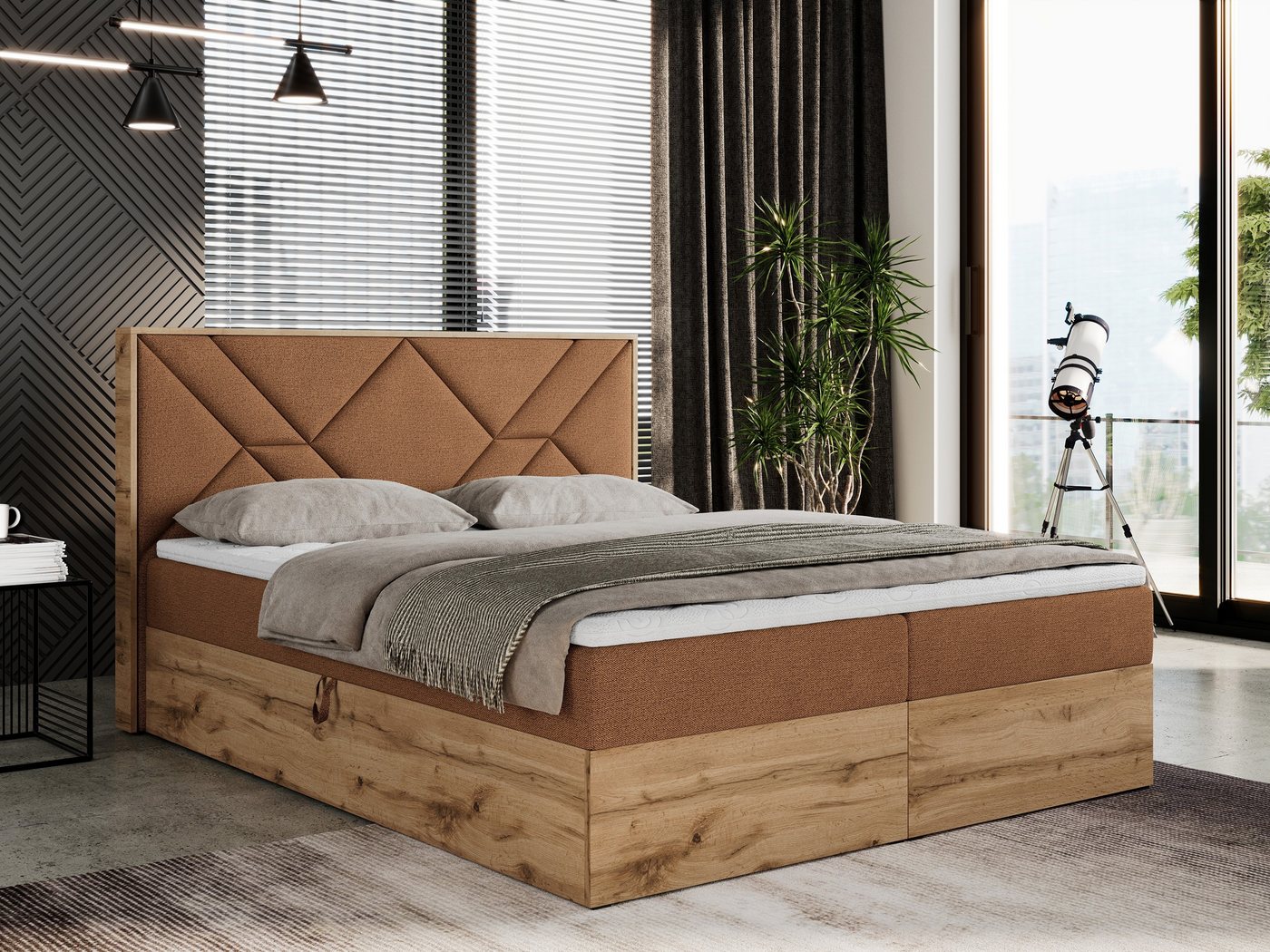 MKS MÖBEL Boxspringbett GUNAR (Set, Packung, Zwei Bettkästen, Gepolstertes Kopfteil, Bett mit Multipocket-Matratze), Doppelbett, Multipocket-Matratze und Topper, Möbelplatten MKS MÖBEL Boxspringbett GUNAR (Set, Packung, Zwei Bettkästen, Gepolstertes Kopfteil, Bett mit Multipocket-Matratze), Doppelbett, Multipocket-Matratze und Topper, Möbelplatten von MKS MÖBEL