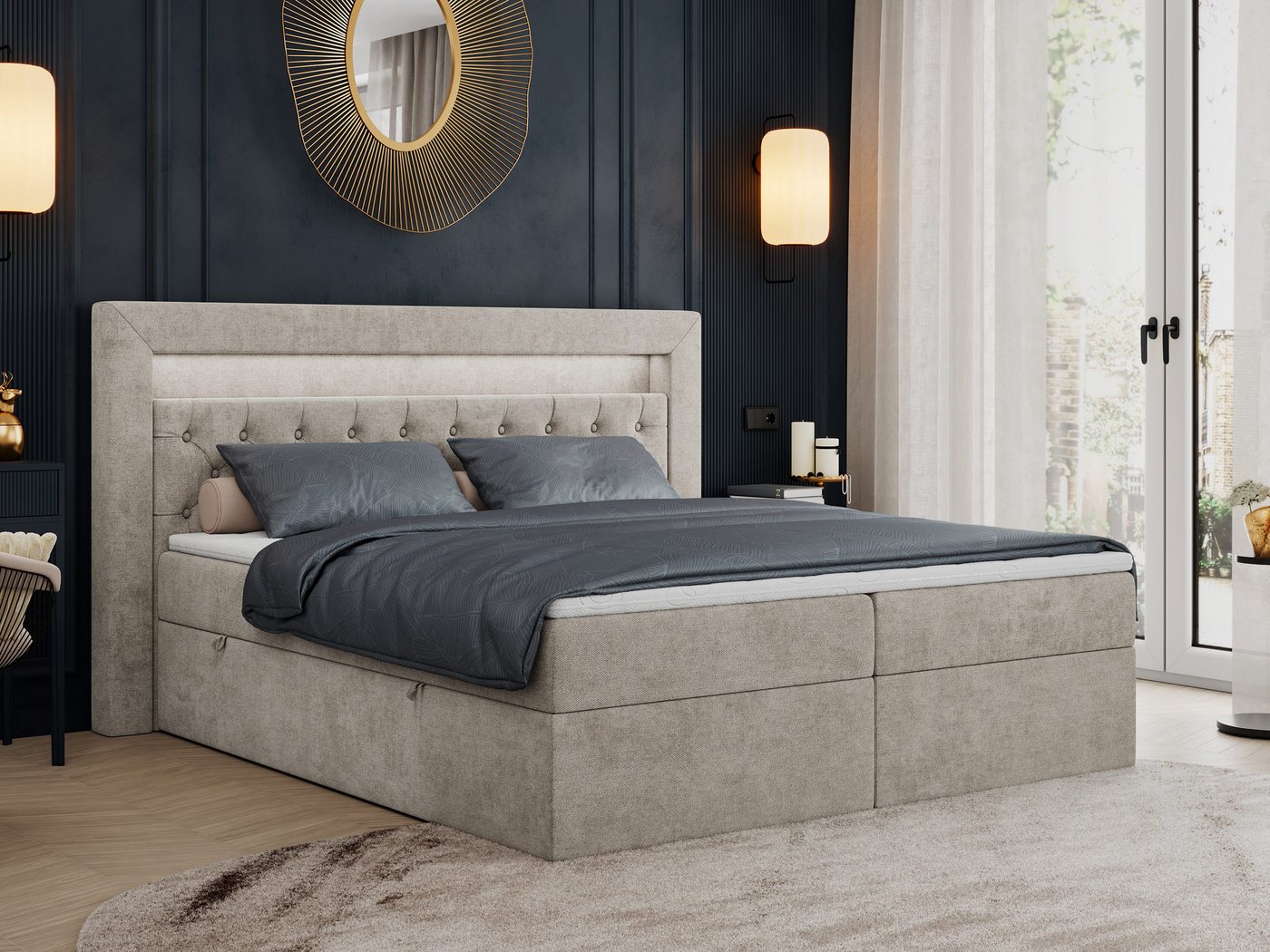 MKS MÖBEL Boxspringbett Gold 6 (Set, Packung, Polsterbett, Kopfstütze, T30-Schaum, 7 Härtezonen), mit Bettkästen, Doppelbett mit Multipocket-Matratzen und Topper MKS MÖBEL Boxspringbett Gold 6 (Set, Packung, Polsterbett, Kopfstütze, T30-Schaum, 7 Härtezonen), mit Bettkästen, Doppelbett mit Multipocket-Matratzen und Topper von MKS MÖBEL