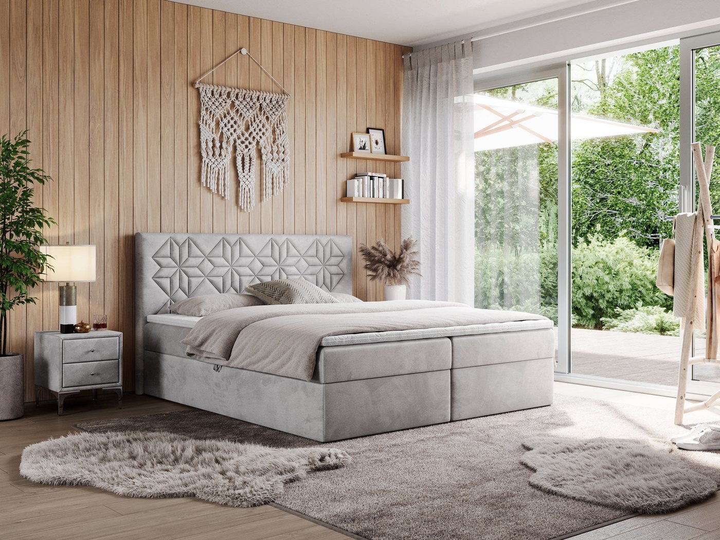MKS MÖBEL Boxspringbett LEILA (Set, Packung, Boxspringbett, T30-Schaum, Topper inkl), Doppelbett mit Multipocket - Matratzen und Topper - Modern Bett MKS MÖBEL Boxspringbett LEILA (Set, Packung, Boxspringbett, T30-Schaum, Topper inkl), Doppelbett mit Multipocket - Matratzen und Topper - Modern Bett von MKS MÖBEL