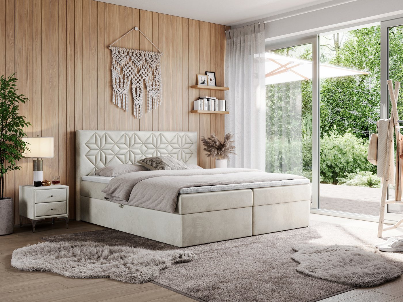 MKS MÖBEL Boxspringbett LEILA (Set, Packung, Boxspringbett, T30-Schaum, Topper inkl), Doppelbett mit Multipocket - Matratzen und Topper - Modern Bett MKS MÖBEL Boxspringbett LEILA (Set, Packung, Boxspringbett, T30-Schaum, Topper inkl), Doppelbett mit Multipocket - Matratzen und Topper - Modern Bett von MKS MÖBEL