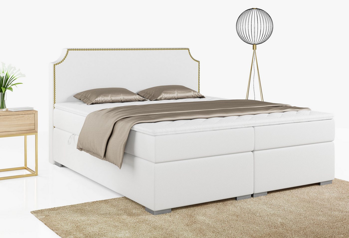 MKS MÖBEL Boxspringbett LENTA, Doppelbett mit Multipocket-Matratze - Modern Bett von MKS MÖBEL