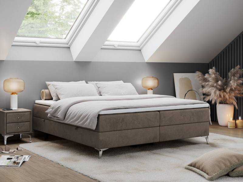 MKS MÖBEL Boxspringbett LESS (Set, Packung, T30-Schaum, Bettkästen, Doppelbett, Polsterbett), Doppelbett mit Multipocket-Matratzen, Topper, Modern von MKS MÖBEL