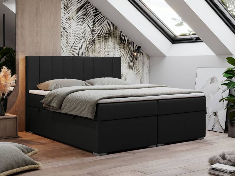 MKS MÖBEL Boxspringbett LOPE (Packung, Set, Topper T25, genähte Kopfstütze, zwei Bettkästen), Doppelbett mit Multipocket-Matratzen, T30-Schaum von MKS MÖBEL