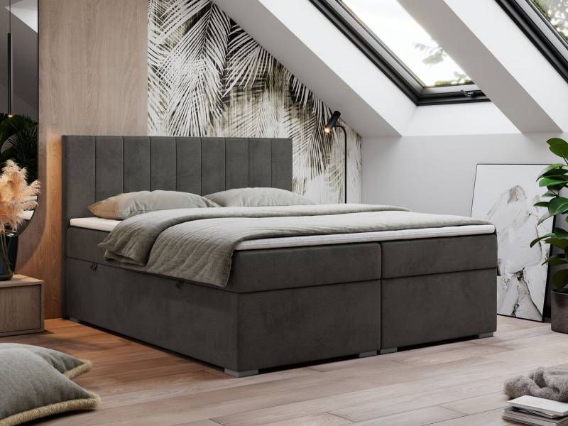 MKS MÖBEL Boxspringbett LOPE (Packung, Set, Topper T25, genähte Kopfstütze, zwei Bettkästen), Doppelbett mit Multipocket-Matratzen, T30-Schaum von MKS MÖBEL