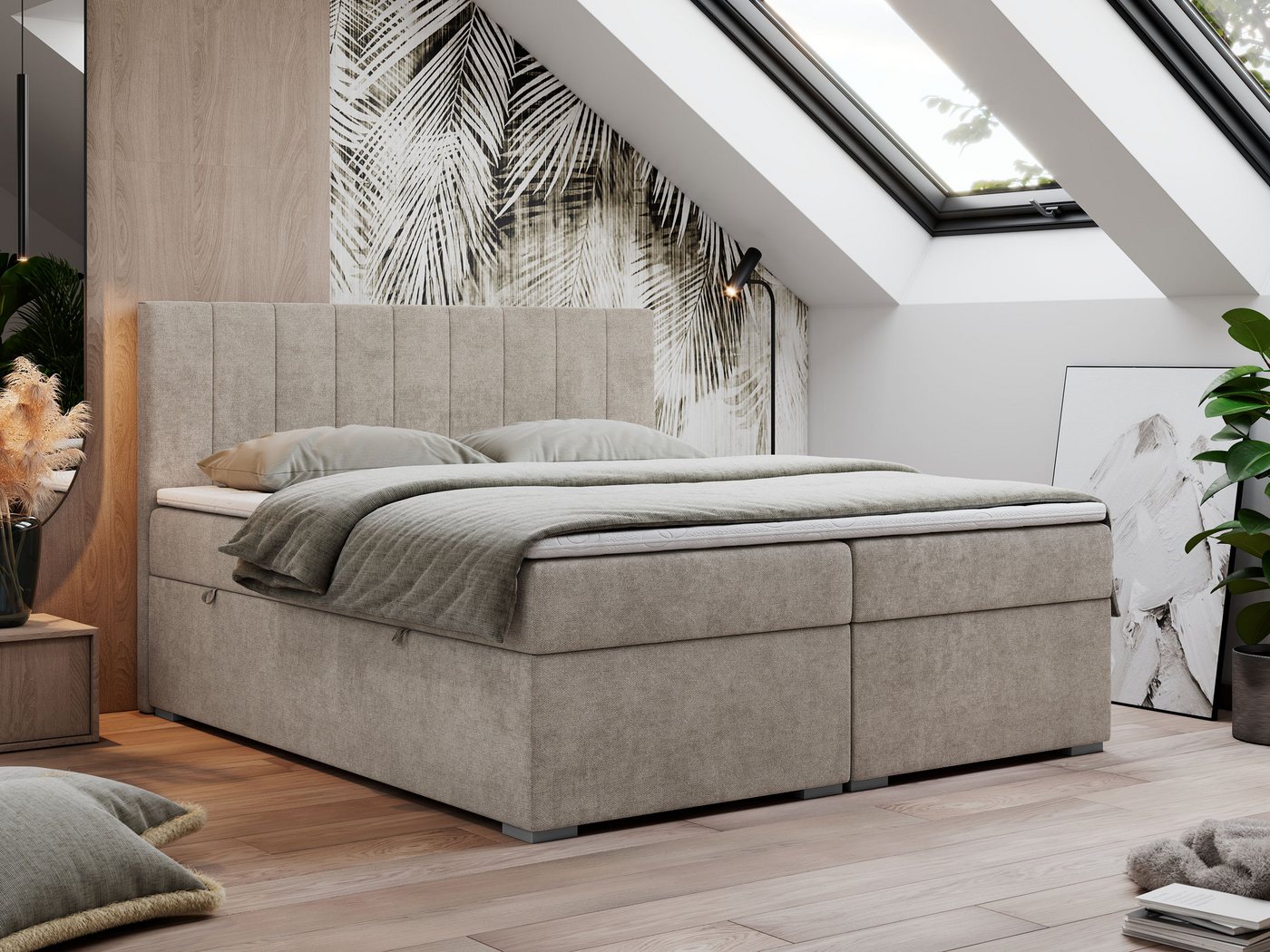 MKS MÖBEL Boxspringbett LOPE (Packung, Set, Topper T25, genähte Kopfstütze, zwei Bettkästen), Doppelbett mit Multipocket-Matratzen, T30-Schaum MKS MÖBEL Boxspringbett LOPE (Packung, Set, Topper T25, genähte Kopfstütze, zwei Bettkästen), Doppelbett mit Multipocket-Matratzen, T30-Schaum von MKS MÖBEL