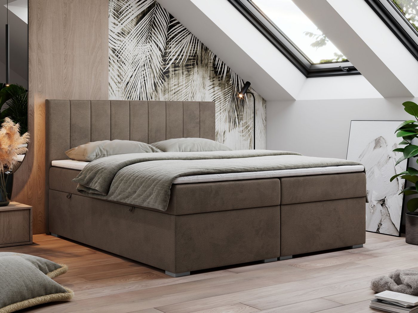 MKS MÖBEL Boxspringbett LOPE (Packung, Set, Topper T25, genähte Kopfstütze, zwei Bettkästen), Doppelbett mit Multipocket-Matratzen, T30-Schaum MKS MÖBEL Boxspringbett LOPE (Packung, Set, Topper T25, genähte Kopfstütze, zwei Bettkästen), Doppelbett mit Multipocket-Matratzen, T30-Schaum von MKS MÖBEL
