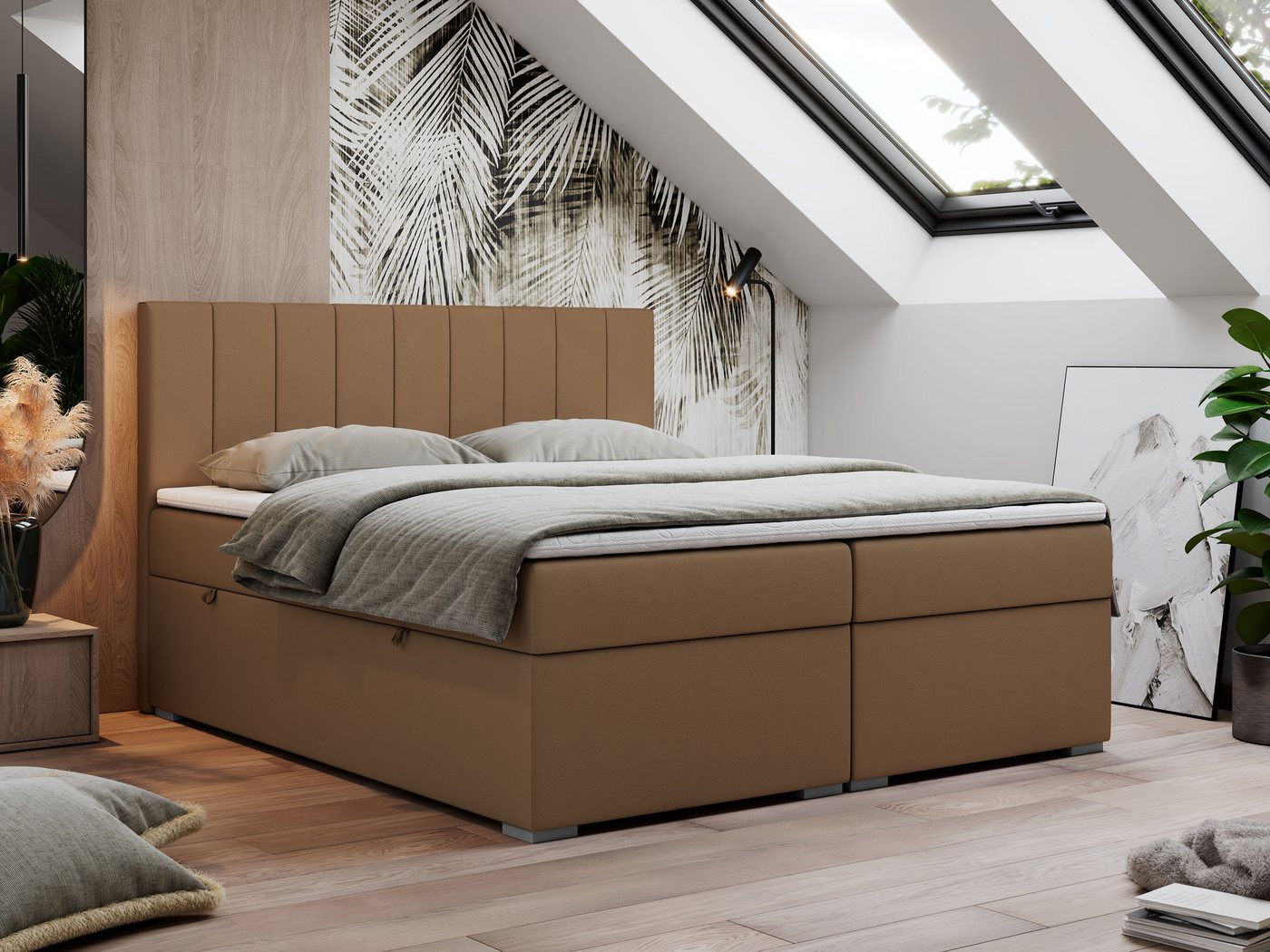 MKS MÖBEL Boxspringbett LOPE (Packung, Set, Topper T25, genähte Kopfstütze, zwei Bettkästen), Doppelbett mit Multipocket-Matratzen, T30-Schaum MKS MÖBEL Boxspringbett LOPE (Packung, Set, Topper T25, genähte Kopfstütze, zwei Bettkästen), Doppelbett mit Multipocket-Matratzen, T30-Schaum von MKS MÖBEL