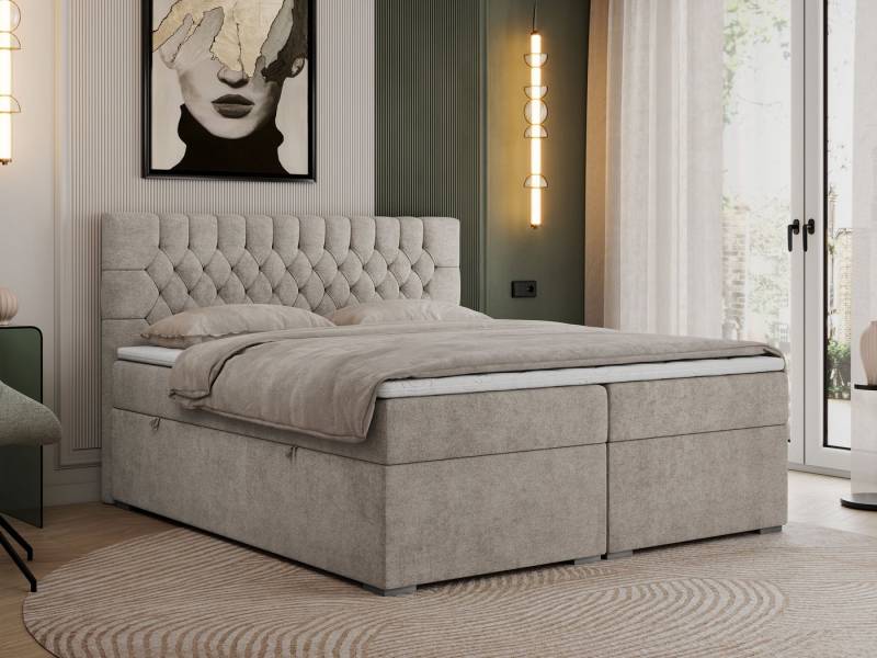 MKS MÖBEL Boxspringbett PERA (Set, Packung, H3-Matratze, Topper T25, T30-Schaum, gesteppte Kopfstütze), Doppelbett mit Multipocket-Matratzen, Polsterbett mit Kopfstütze MKS MÖBEL Boxspringbett PERA (Set, Packung, H3-Matratze, Topper T25, T30-Schaum, gesteppte Kopfstütze), Doppelbett mit Multipocket-Matratzen, Polsterbett mit Kopfstütze von MKS MÖBEL