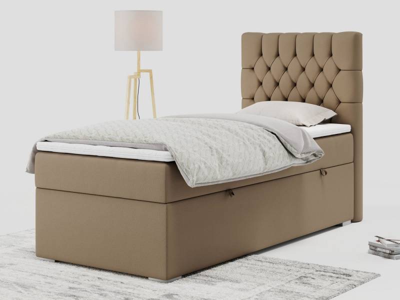 MKS MÖBEL Boxspringbett PERA (Set, Packung, Topper T25, T30-Schaum, H3-Matratze, gesteppt), Polsterbett mit Kopfstütze, Multipocket-Matratze, Einzelbett, 90x200 MKS MÖBEL Boxspringbett PERA (Set, Packung, Topper T25, T30-Schaum, H3-Matratze, gesteppt), Polsterbett mit Kopfstütze, Multipocket-Matratze, Einzelbett, 90x200 von MKS MÖBEL