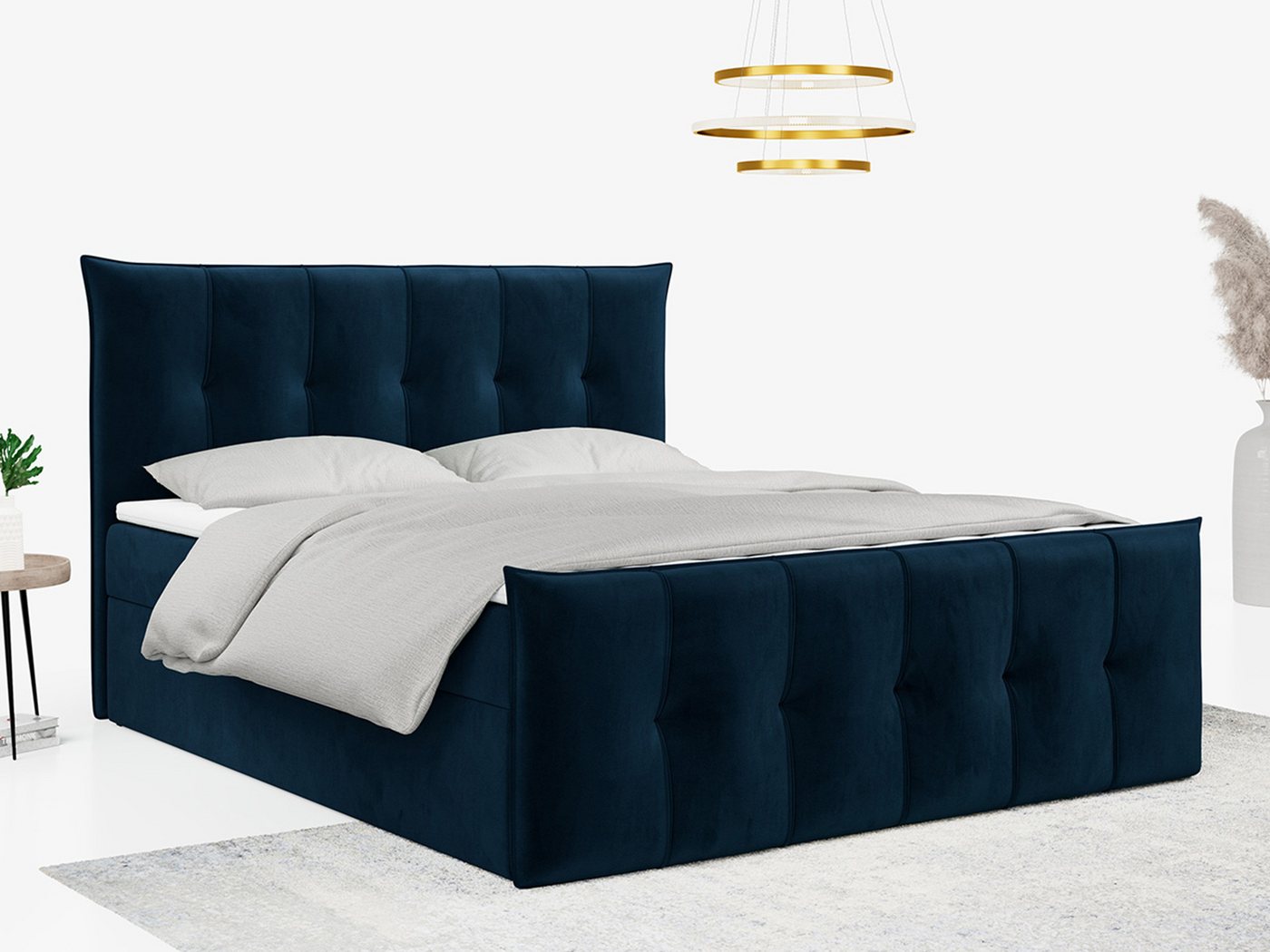 MKS MÖBEL Boxspringbett PREMIUM 11, Polsterbett mit Kopfteil - Doppelbett mit Bettkasten für Schlafzimmer von MKS MÖBEL