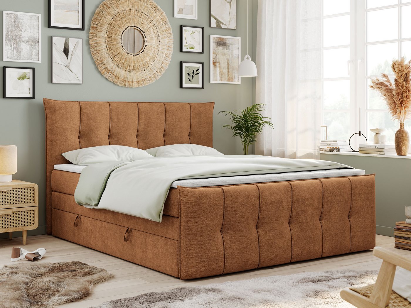 MKS MÖBEL Boxspringbett PREMIUM 11 KING (Set, Packung, T30-Schaum, Topper T25, gestepptes Kopfteil), Bettkasten und fünf Matratzen - Multipocket-Matratzen und Topper MKS MÖBEL Boxspringbett PREMIUM 11 KING (Set, Packung, T30-Schaum, Topper T25, gestepptes Kopfteil), Bettkasten und fünf Matratzen - Multipocket-Matratzen und Topper von MKS MÖBEL