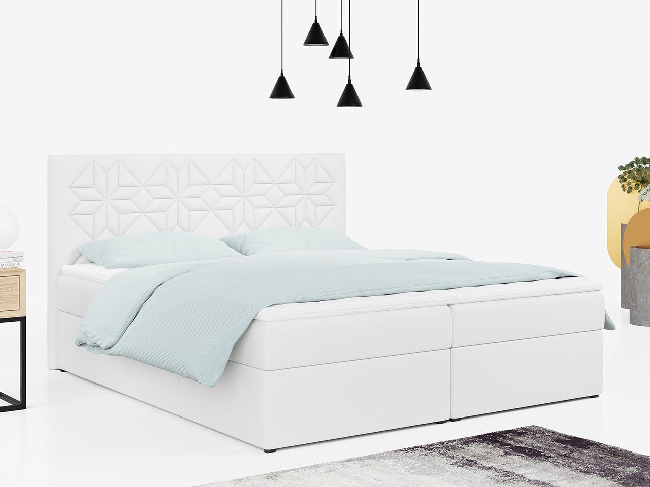 MKS MÖBEL Boxspringbett STELLE 1, Doppelbett mit Multipocket - Matratze - Modern Bett von MKS MÖBEL