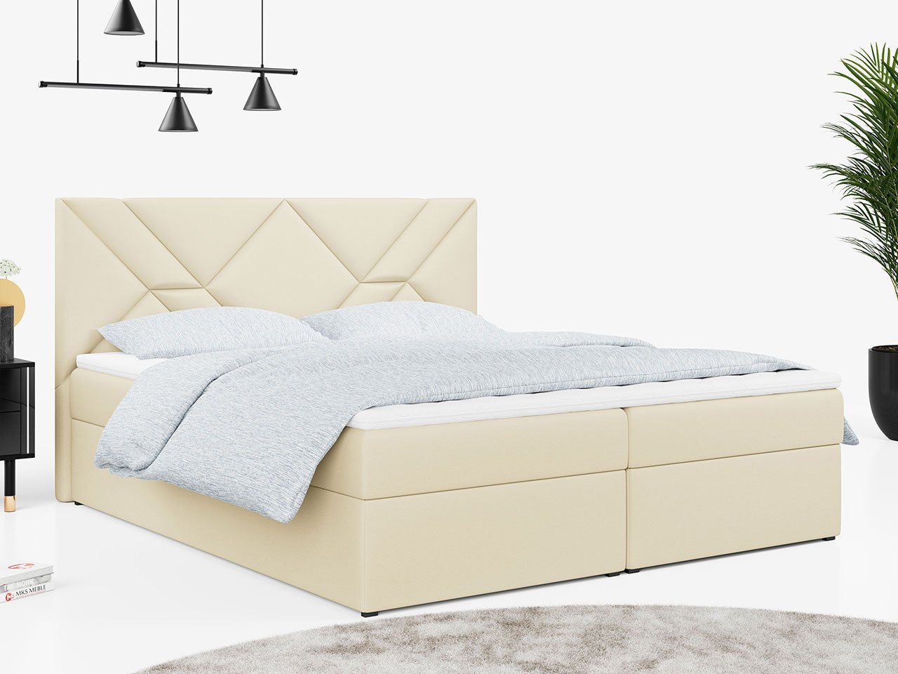 MKS MÖBEL Boxspringbett STELLE 6, Doppelbett, Multipocket-Matratze von MKS MÖBEL