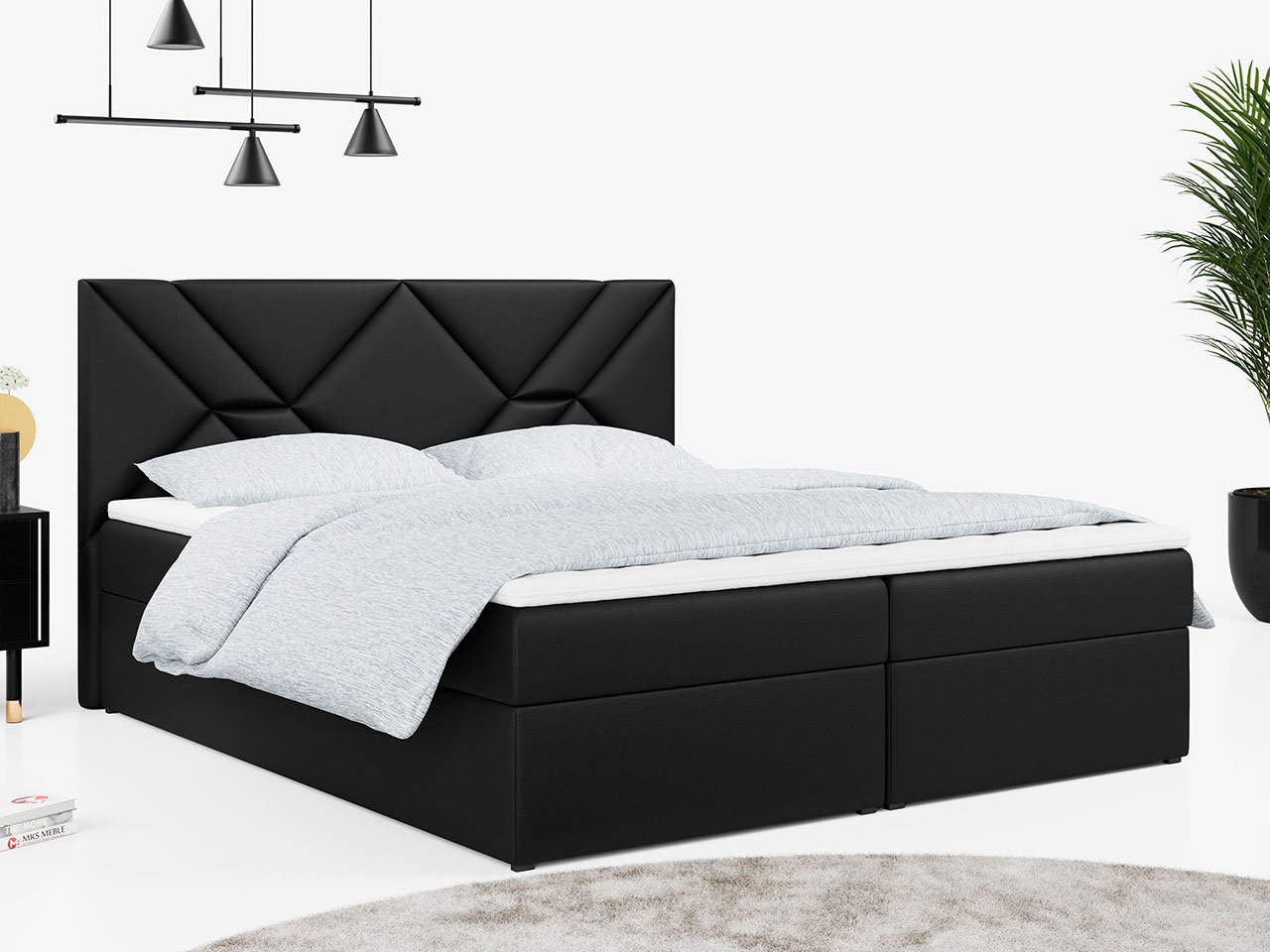 MKS MÖBEL Boxspringbett STELLE 6, Doppelbett, Multipocket-Matratze von MKS MÖBEL