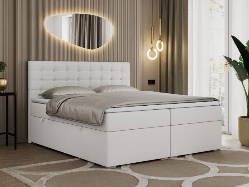 MKS MÖBEL Boxspringbett SUSAN (Set, Packung, H3-Matratze, 7 Härtezonen, T30-Schaum, Kopfteil mit Knöpfen), Doppelbett, Multipocket-Matratzen, Boxspringbett mit Bettkästen von MKS MÖBEL