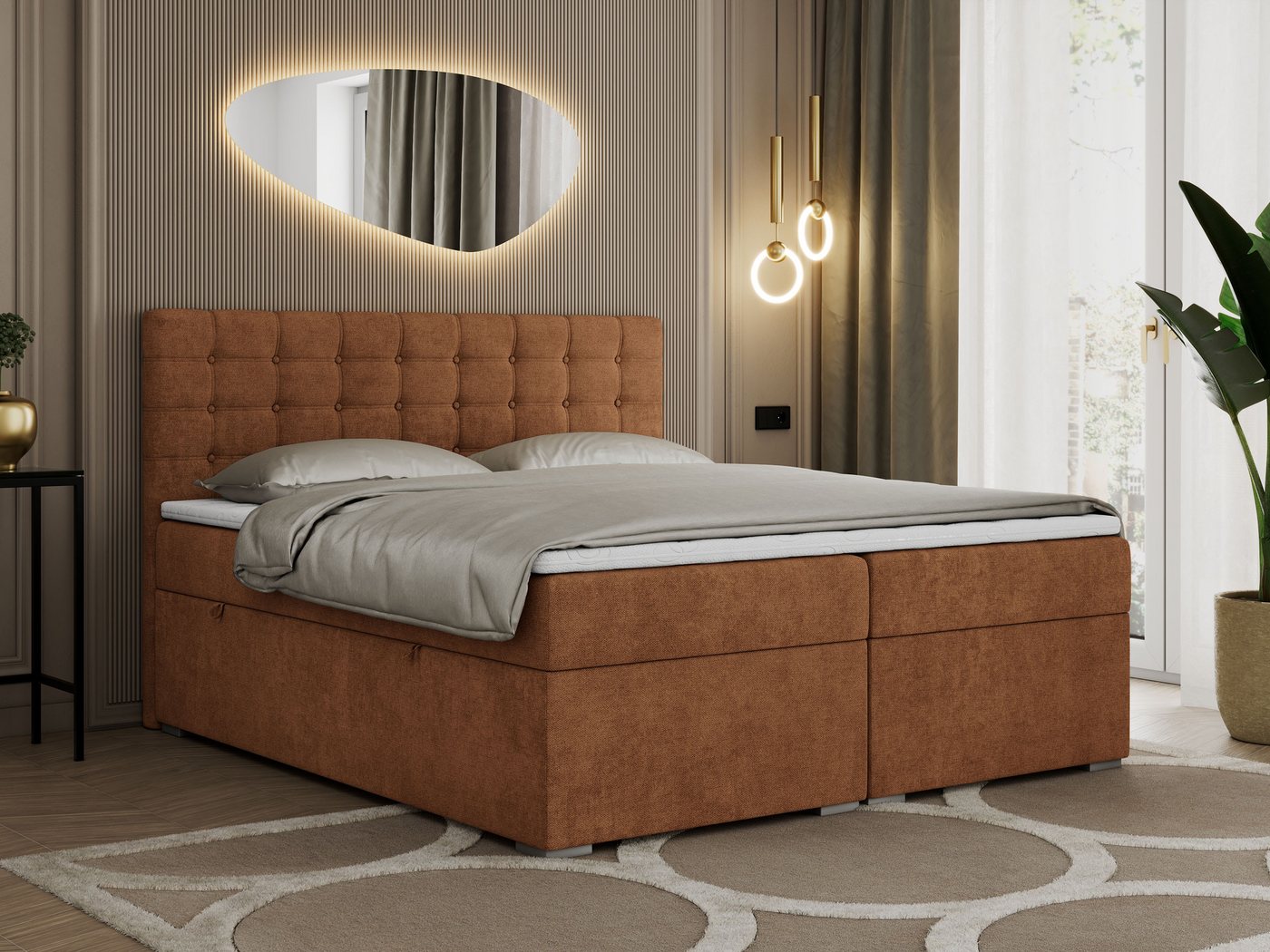MKS MÖBEL Boxspringbett SUSAN (Set, Packung, H3-Matratze, 7 Härtezonen, T30-Schaum, Kopfteil mit Knöpfen), Doppelbett, Multipocket-Matratzen, Boxspringbett mit Bettkästen MKS MÖBEL Boxspringbett SUSAN (Set, Packung, H3-Matratze, 7 Härtezonen, T30-Schaum, Kopfteil mit Knöpfen), Doppelbett, Multipocket-Matratzen, Boxspringbett mit Bettkästen von MKS MÖBEL