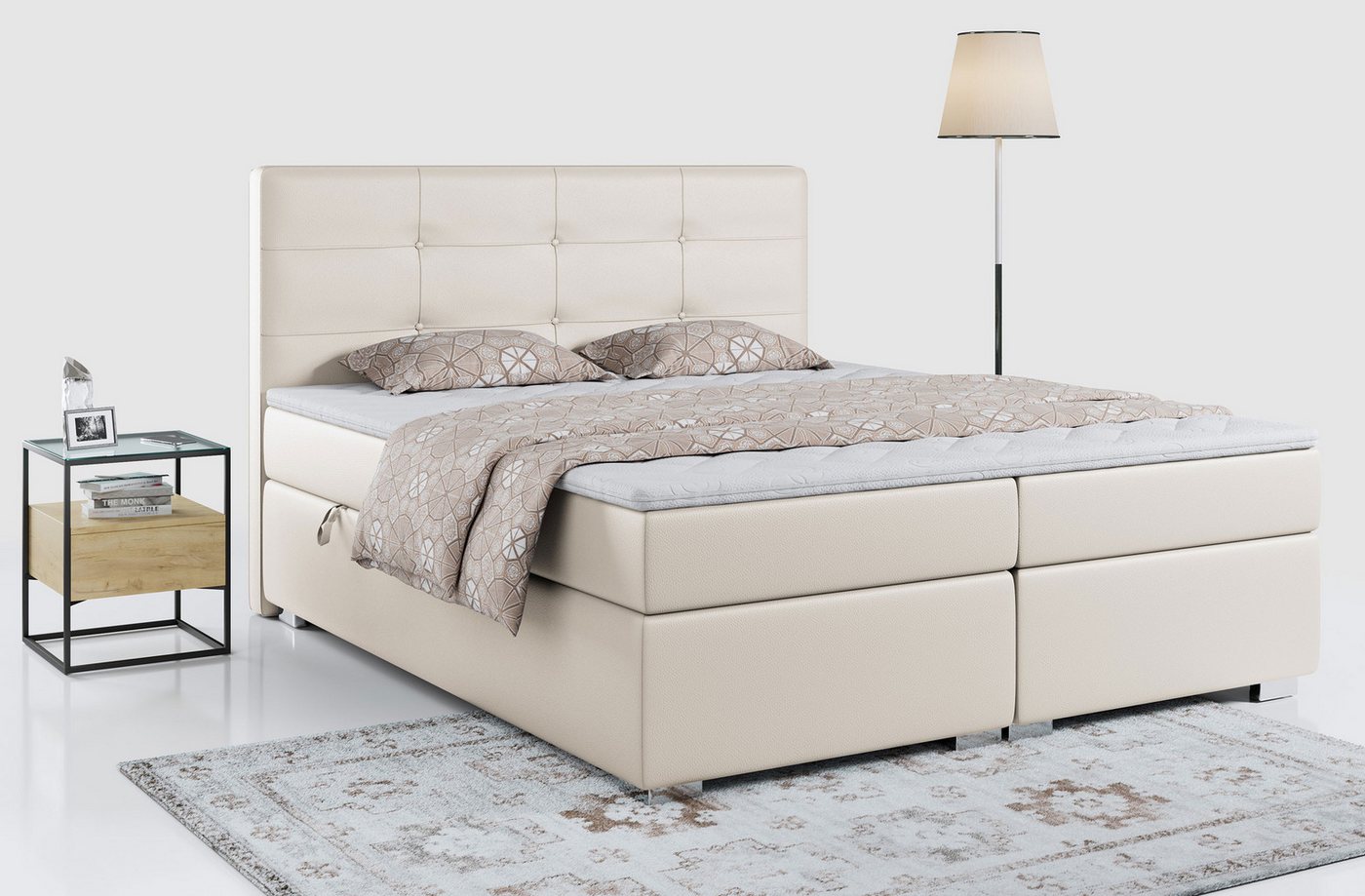 MKS MÖBEL Boxspringbett VESNA, Doppelbett zum Schlafzimmer, Stauraum, Multipocket-Matratze, Topper von MKS MÖBEL