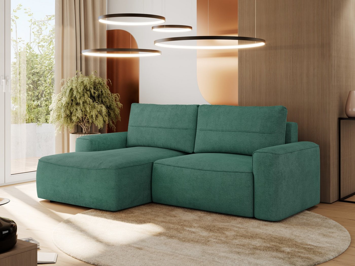 MKS MÖBEL Ecksofa BELLUNO, L-förmige Ecke, Armlehnen, Wellenfedern, L-form Ecksofa mit Schlaffunktion, lose Kissen MKS MÖBEL Ecksofa BELLUNO, L-förmige Ecke, Armlehnen, Wellenfedern, L-form Ecksofa mit Schlaffunktion, lose Kissen von MKS MÖBEL