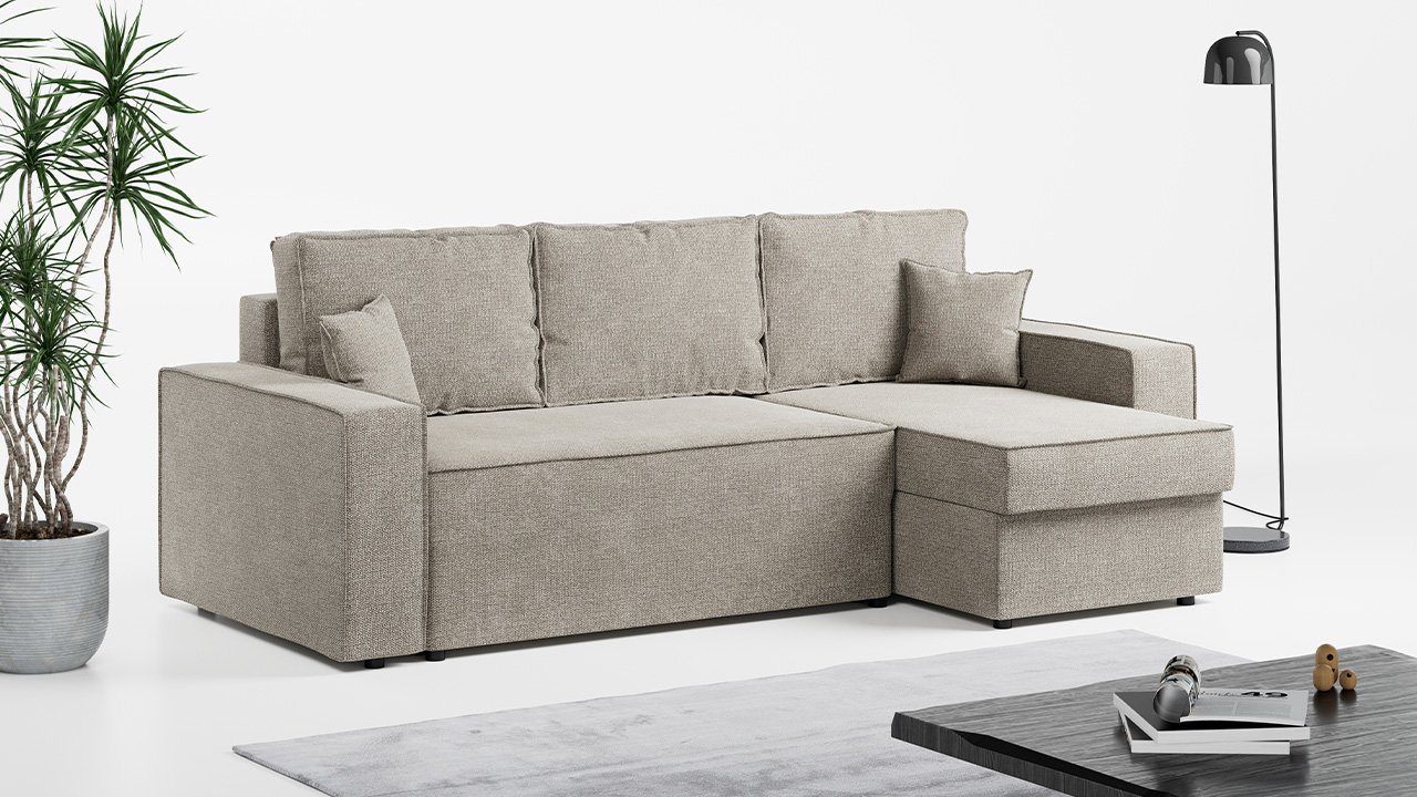 MKS MÖBEL Ecksofa DENVER, L-Form, mit Schlaffunktion, Bettsofa - Wohnzimmer L Couch von MKS MÖBEL