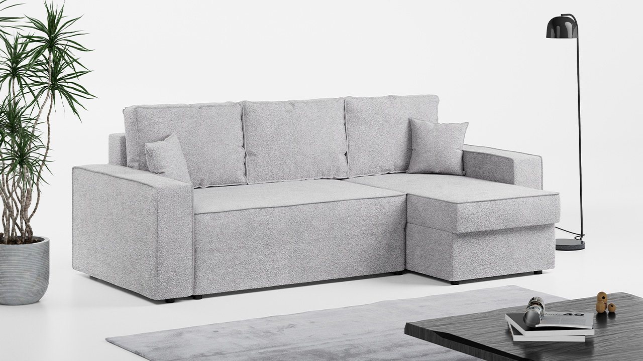 MKS MÖBEL Ecksofa DENVER, L-Form, mit Schlaffunktion, Bettsofa - Wohnzimmer L Couch von MKS MÖBEL