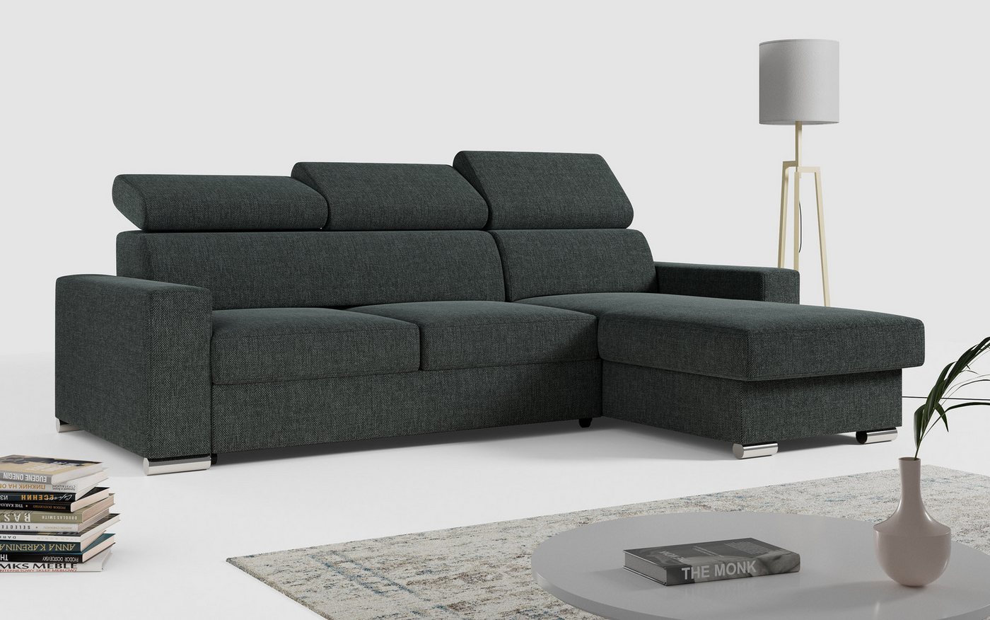 MKS MÖBEL Ecksofa FOX, Wohnlandschaft - L - Form Couch mit Schlaffunktion, Bettkasten von MKS MÖBEL