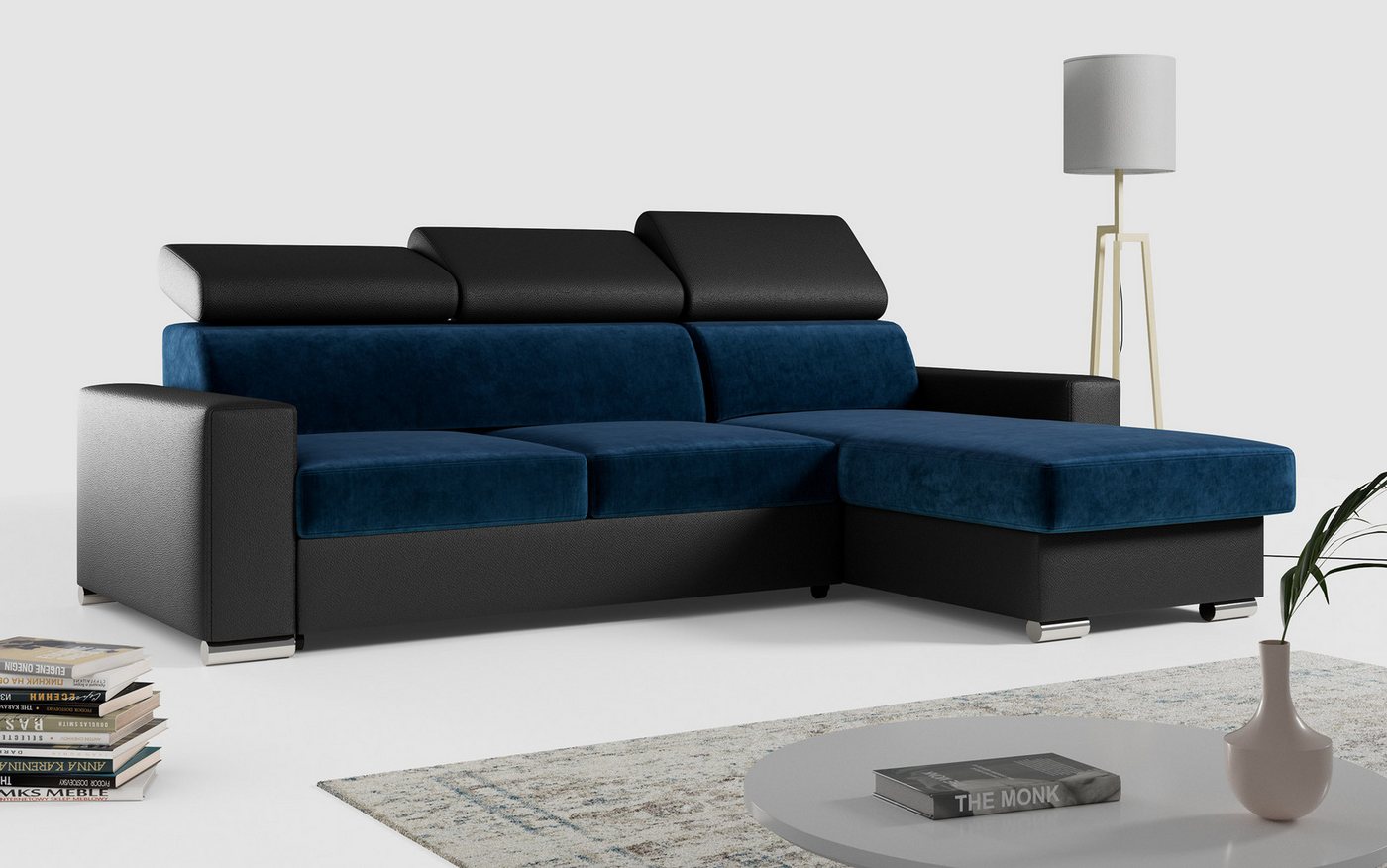 MKS MÖBEL Ecksofa FOX, Wohnlandschaft - L - Form Couch mit Schlaffunktion, Bettkasten von MKS MÖBEL