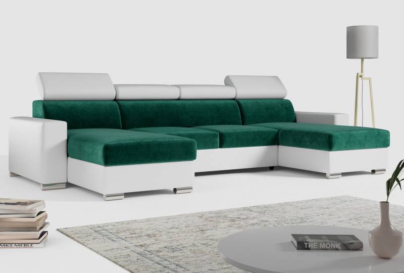 MKS MÖBEL Ecksofa FOX U, Set, Ecksofa, Wellenfedern, T30-Schaum, Polstersofa mit Bettkasten - U Form Couch mit Schlaffunktion MKS MÖBEL Ecksofa FOX U, Set, Ecksofa, Wellenfedern, T30-Schaum, Polstersofa mit Bettkasten - U Form Couch mit Schlaffunktion von MKS MÖBEL