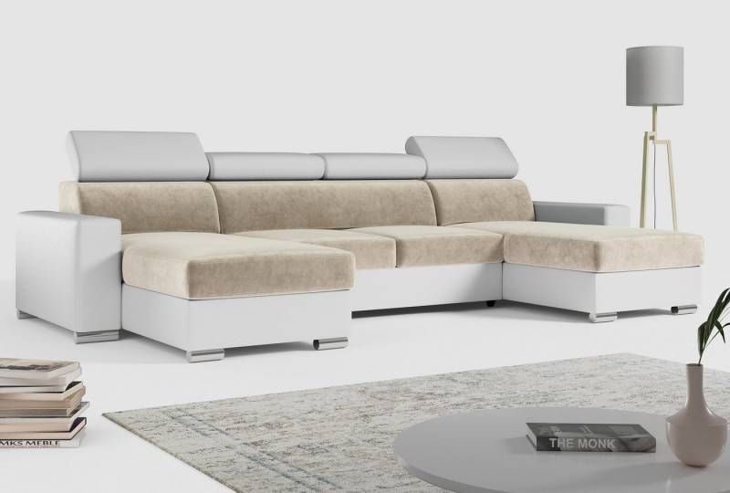 MKS MÖBEL Ecksofa FOX U, Set, Ecksofa, Wellenfedern, T30-Schaum, Polstersofa mit Bettkasten - U Form Couch mit Schlaffunktion MKS MÖBEL Ecksofa FOX U, Set, Ecksofa, Wellenfedern, T30-Schaum, Polstersofa mit Bettkasten - U Form Couch mit Schlaffunktion von MKS MÖBEL