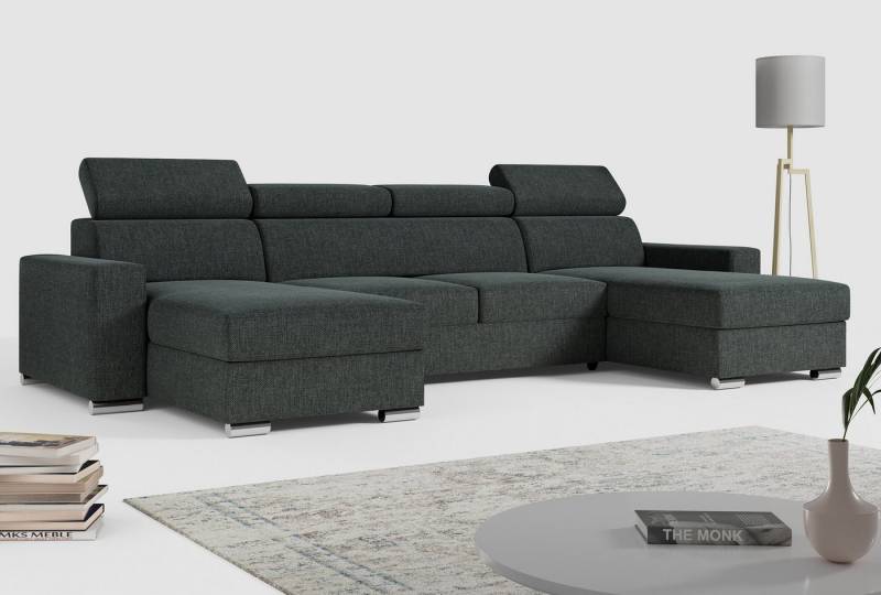 MKS MÖBEL Ecksofa FOX U, Set, Ecksofa, Wellenfedern, T30-Schaum, Polstersofa mit Bettkasten - U Form Couch mit Schlaffunktion MKS MÖBEL Ecksofa FOX U, Set, Ecksofa, Wellenfedern, T30-Schaum, Polstersofa mit Bettkasten - U Form Couch mit Schlaffunktion von MKS MÖBEL