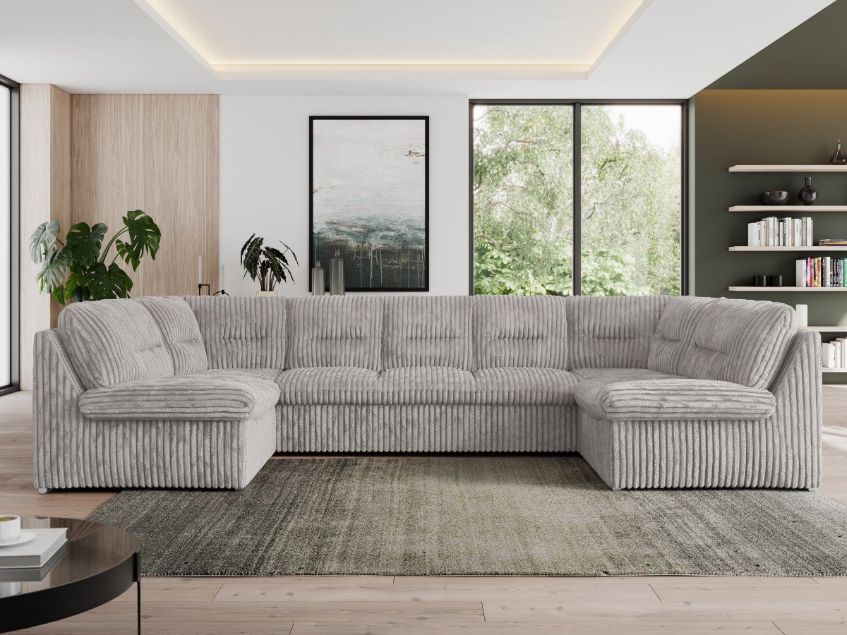 MKS MÖBEL Ecksofa MORBIDO U, Set, Wellenfedern, HR-Schaum, Wohnlandschaft XXL, Sofa XXL, U-förmige Ecke, Bigsofa, mit schlaffunktion, U-Couch von MKS MÖBEL