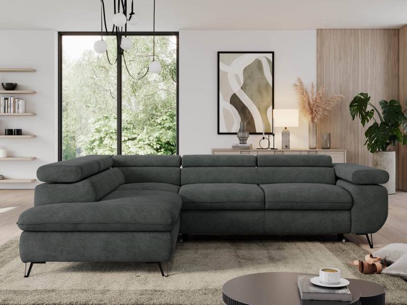 MKS MÖBEL Ecksofa PEDRO L, Set, HR35-Schaum, Metallbeinen, Wellenfedern, L-form, Schlaffunktion, verstellbaren Kopfstützen, Bettkasten MKS MÖBEL Ecksofa PEDRO L, Set, HR35-Schaum, Metallbeinen, Wellenfedern, L-form, Schlaffunktion, verstellbaren Kopfstützen, Bettkasten von MKS MÖBEL