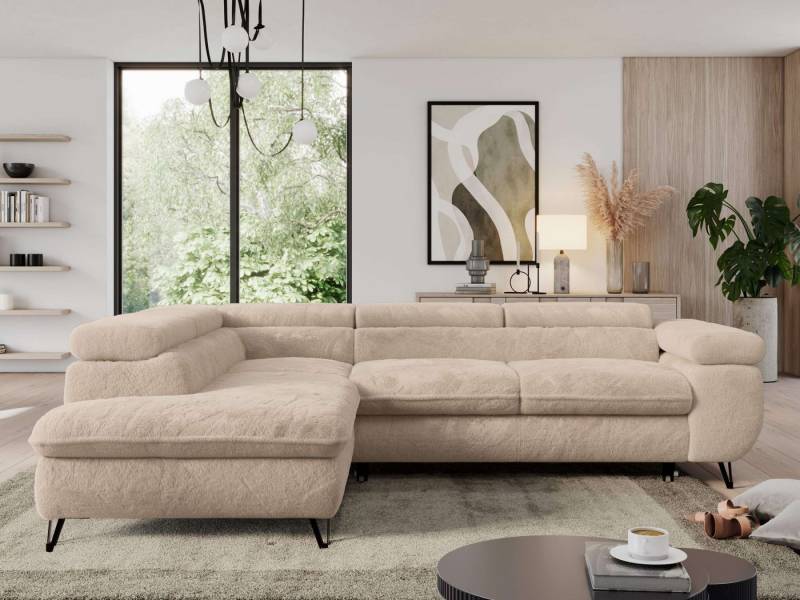 MKS MÖBEL Ecksofa PEDRO L, Set, HR35-Schaum, Metallbeinen, Wellenfedern, L-form, Schlaffunktion, verstellbaren Kopfstützen, Bettkasten MKS MÖBEL Ecksofa PEDRO L, Set, HR35-Schaum, Metallbeinen, Wellenfedern, L-form, Schlaffunktion, verstellbaren Kopfstützen, Bettkasten von MKS MÖBEL