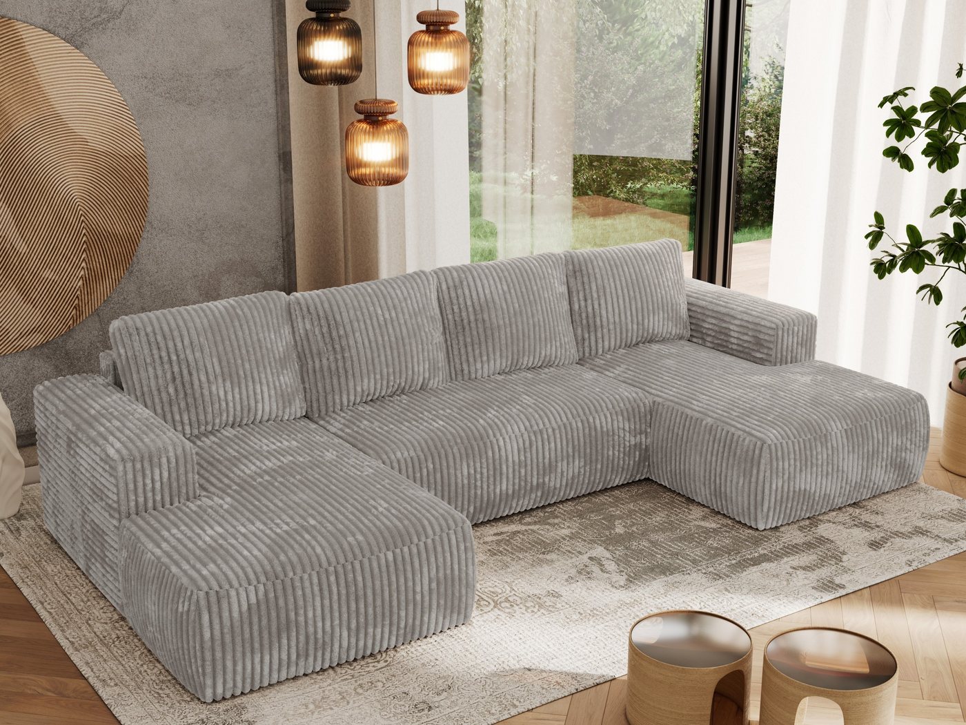 MKS MÖBEL Ecksofa TRENTINO U, Set, Lose Kissen, Couch U-form, Schlaffunktion, Ecksofa U-Form, Schlafsofa mit Bettkasten, Wellenfedern MKS MÖBEL Ecksofa TRENTINO U, Set, Lose Kissen, Couch U-form, Schlaffunktion, Ecksofa U-Form, Schlafsofa mit Bettkasten, Wellenfedern von MKS MÖBEL