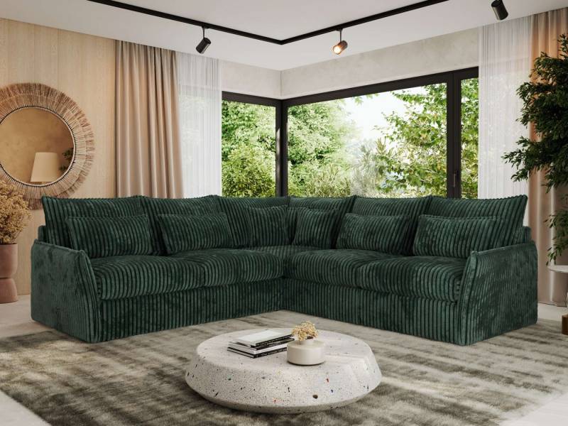 MKS MÖBEL Ecksofa VERSO L, Set, CME30-Schaum, Wohnlandschaft, Zierkissen, Ecksofa L-Form, lose Kissen, Wellenfedern, modulare Sofa von MKS MÖBEL