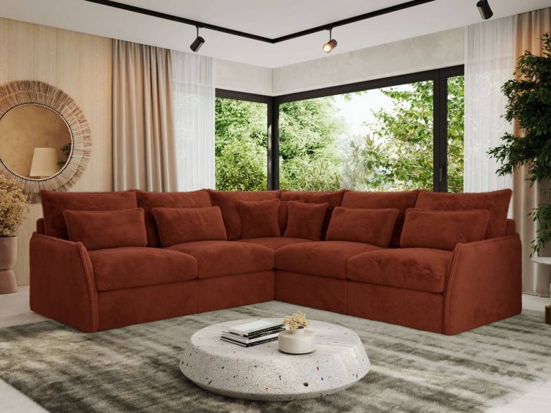 MKS MÖBEL Ecksofa VERSO L, Set, CME30-Schaum, Wohnlandschaft, Zierkissen, Ecksofa L-Form, lose Kissen, Wellenfedern, modulare Sofa von MKS MÖBEL