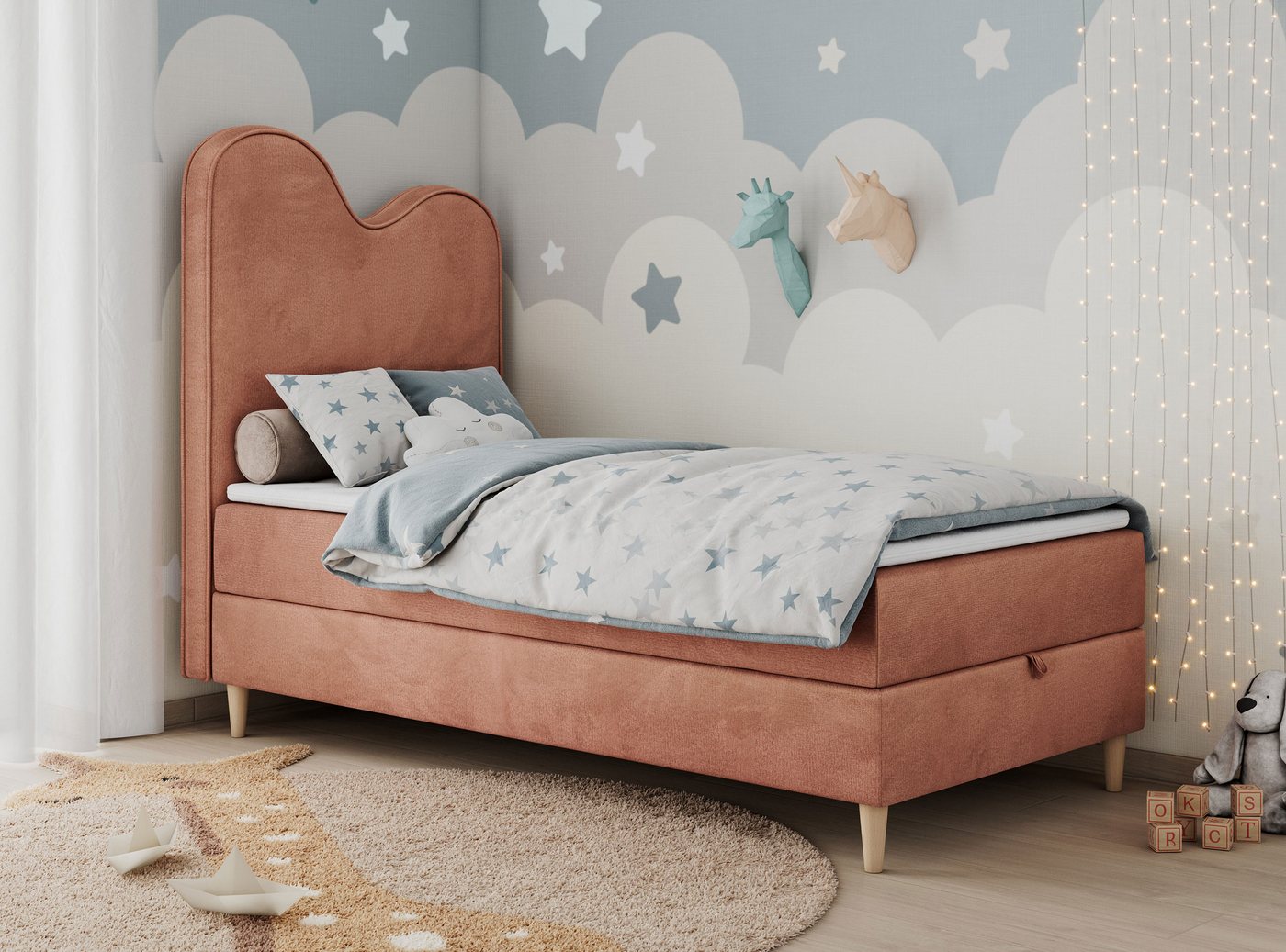 MKS MÖBEL Kinderbett FLOW (Set, Packung, H3-Matratze, Topper, Bettkasten, Jugendbett), Boxspringbett für Kinder, mit hohem Kopfteil, Einzelbett mit Matratze MKS MÖBEL Kinderbett FLOW (Set, Packung, H3-Matratze, Topper, Bettkasten, Jugendbett), Boxspringbett für Kinder, mit hohem Kopfteil, Einzelbett mit Matratze von MKS MÖBEL
