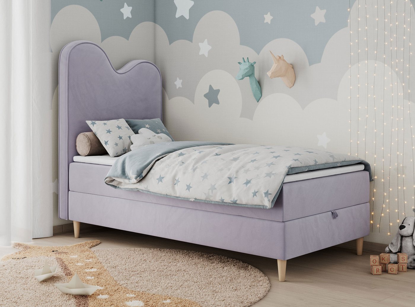 MKS MÖBEL Kinderbett FLOW (Set, Packung, H3-Matratze, Topper, Bettkasten, Jugendbett), Boxspringbett für Kinder, mit hohem Kopfteil, Einzelbett mit Matratze MKS MÖBEL Kinderbett FLOW (Set, Packung, H3-Matratze, Topper, Bettkasten, Jugendbett), Boxspringbett für Kinder, mit hohem Kopfteil, Einzelbett mit Matratze von MKS MÖBEL