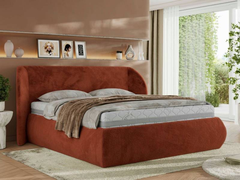 MKS MÖBEL Polsterbett CAELA Classic (Bett, Doppelbett mit Bettkasten & Lattenrost, ohne/mit Matratze), Gasdruck-Mechanismus, gepolstertes Kopfteil 110 cm, Größen 140–200 cm von MKS MÖBEL