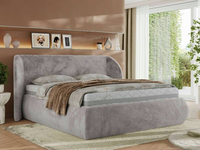 MKS MÖBEL Polsterbett CAELA Classic (Bett, Doppelbett mit Bettkasten & Lattenrost, ohne/mit Matratze), Gasdruck-Mechanismus, gepolstertes Kopfteil 110 cm, Größen 140–200 cm von MKS MÖBEL