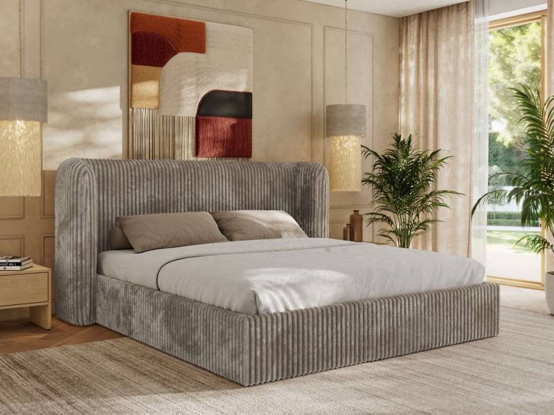 MKS MÖBEL Polsterbett EMORA CLASSIC (Bett, Doppelbett mit Lattenrost, ohne/mit Matratze), Kopfteil 111 cm, 140-200 cm von MKS MÖBEL