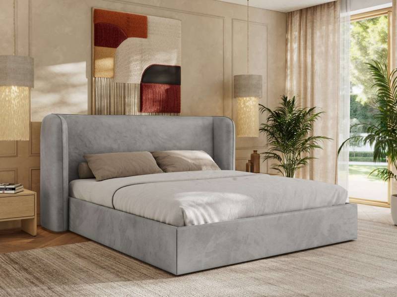 MKS MÖBEL Polsterbett EMORA CLASSIC (Bett, Doppelbett mit Lattenrost, ohne/mit Matratze), Kopfteil 111 cm, 140-200 cm von MKS MÖBEL