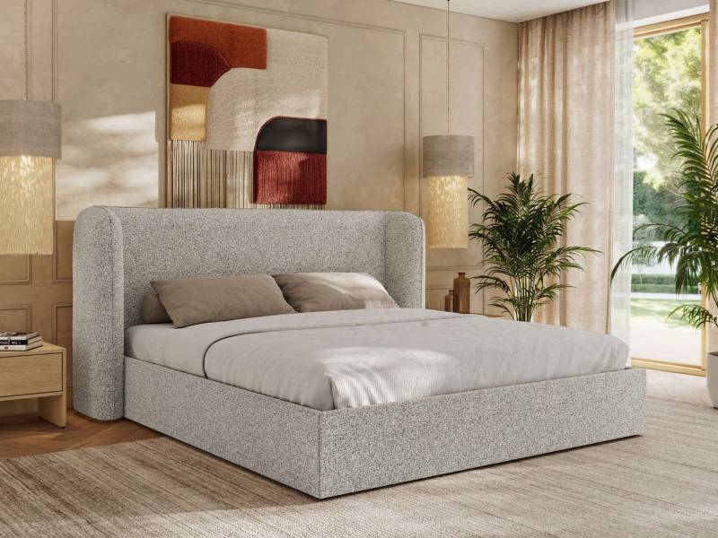 MKS MÖBEL Polsterbett EMORA CLASSIC (Bett, Doppelbett mit Lattenrost, ohne/mit Matratze), Kopfteil 111 cm, 140-200 cm von MKS MÖBEL