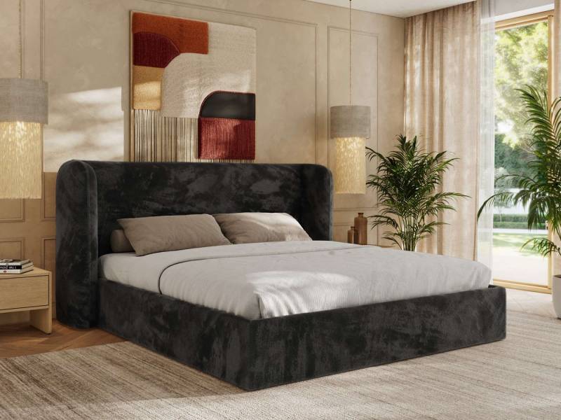 MKS MÖBEL Polsterbett EMORA CLASSIC (Bett, Doppelbett mit Lattenrost, ohne/mit Matratze), Kopfteil 111 cm, 140-200 cm von MKS MÖBEL